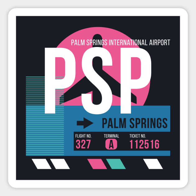 Palm Springs (PSP) Airport Code Baggage Tag A Magnet by SLAG_Creative